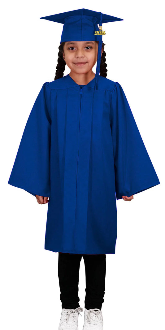Kids Royal Blue Graduation Cap & Gown - Preschool & Kindergarten