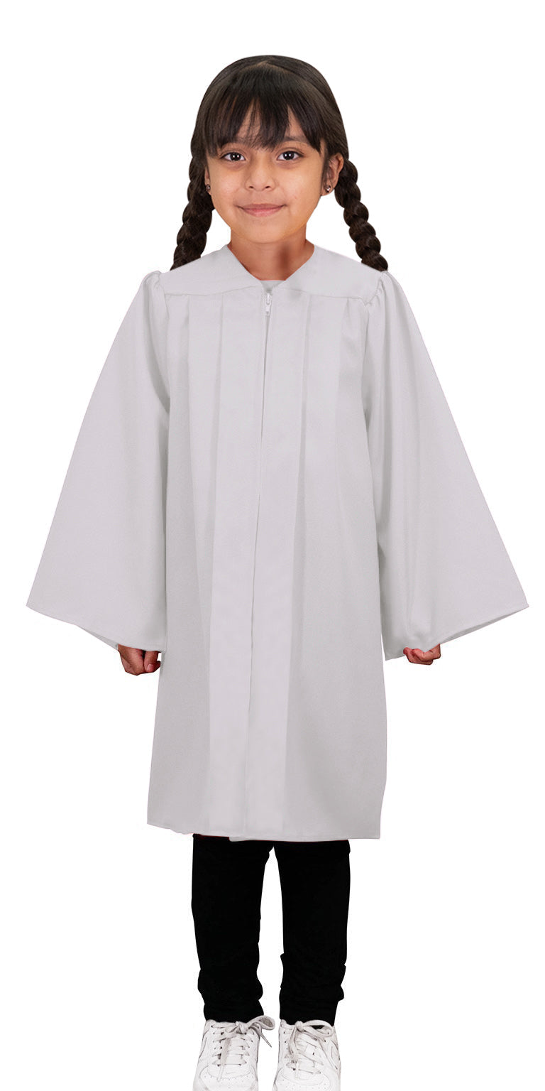 Kids White Graduation Gown - Preschool & Kindergarten