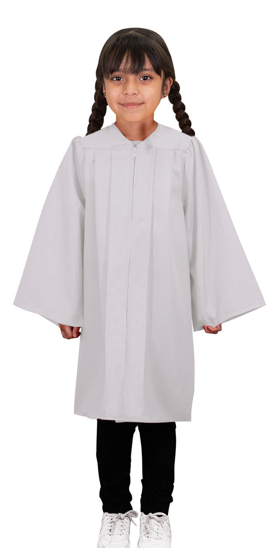 Kids White Graduation Gown - Preschool & Kindergarten