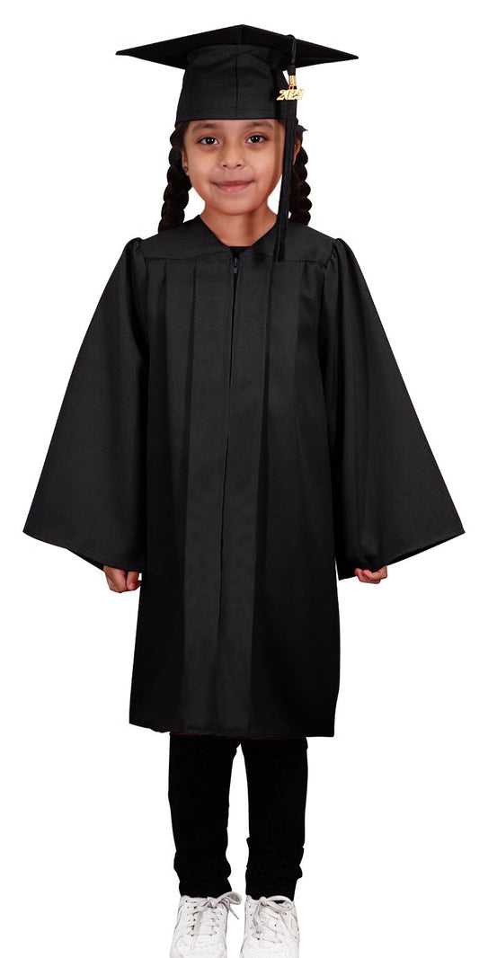 Kids Black Graduation Cap & Gown - Preschool & Kindergarten