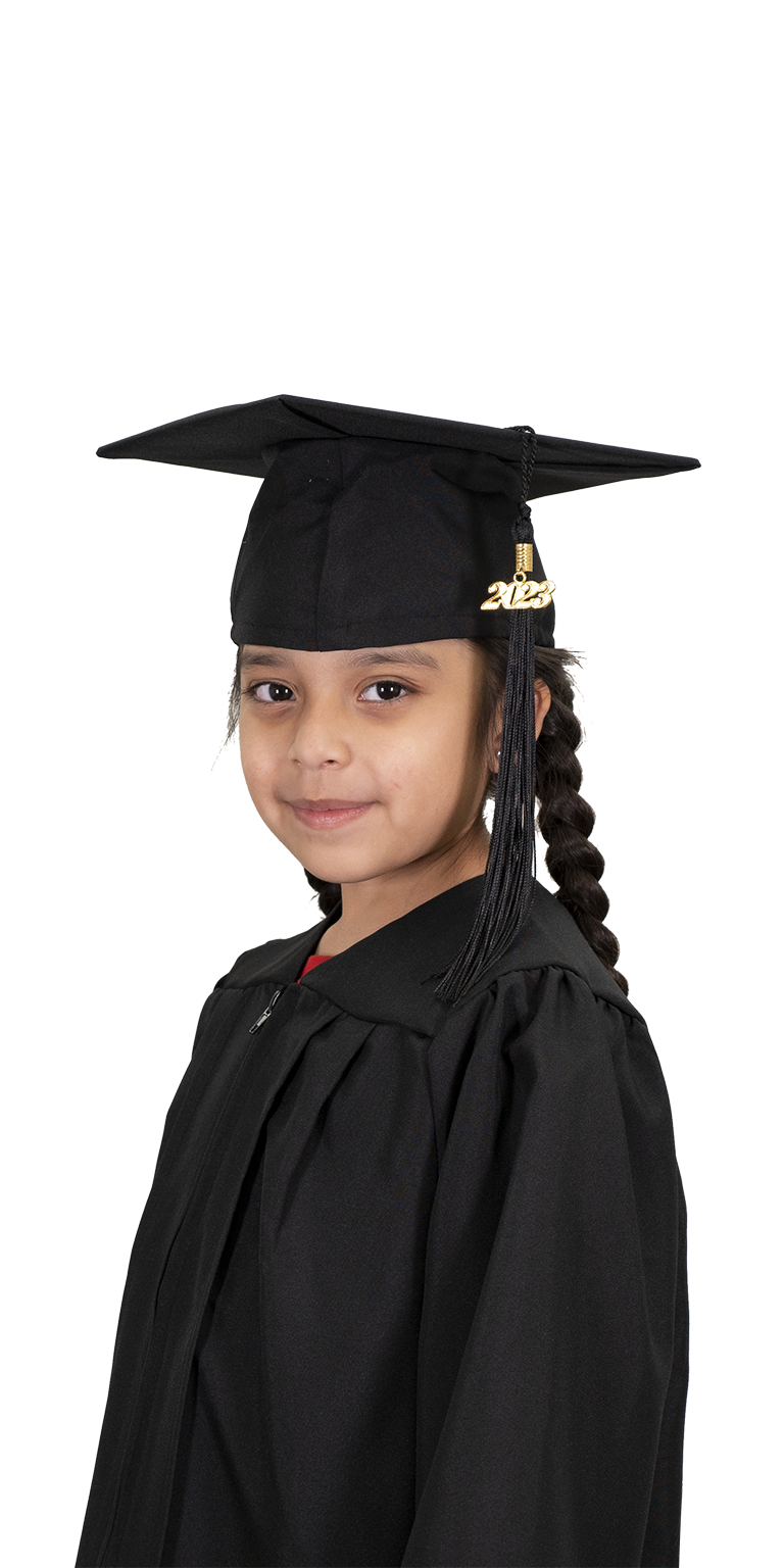 Kids Black Graduation Cap & Gown - Preschool & Kindergarten
