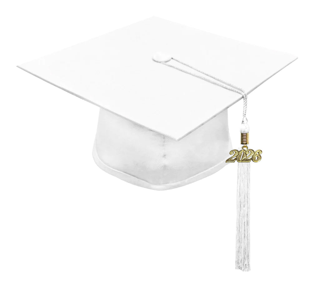 Kids White Graduation Cap & Tassel - Preschool & Kindergarten
