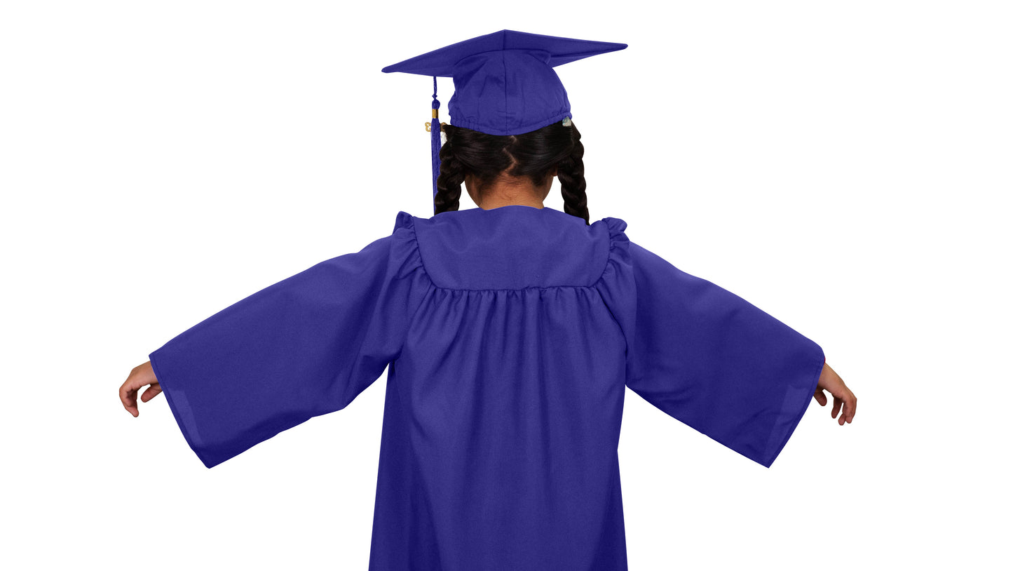 Kids Purple Graduation Cap & Gown - Preschool & Kindergarten