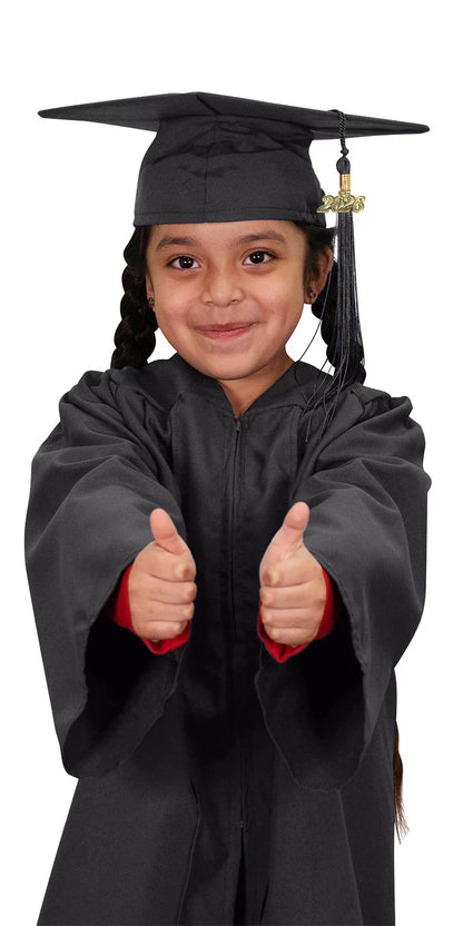 Kids Black Graduation Cap & Gown - Preschool & Kindergarten