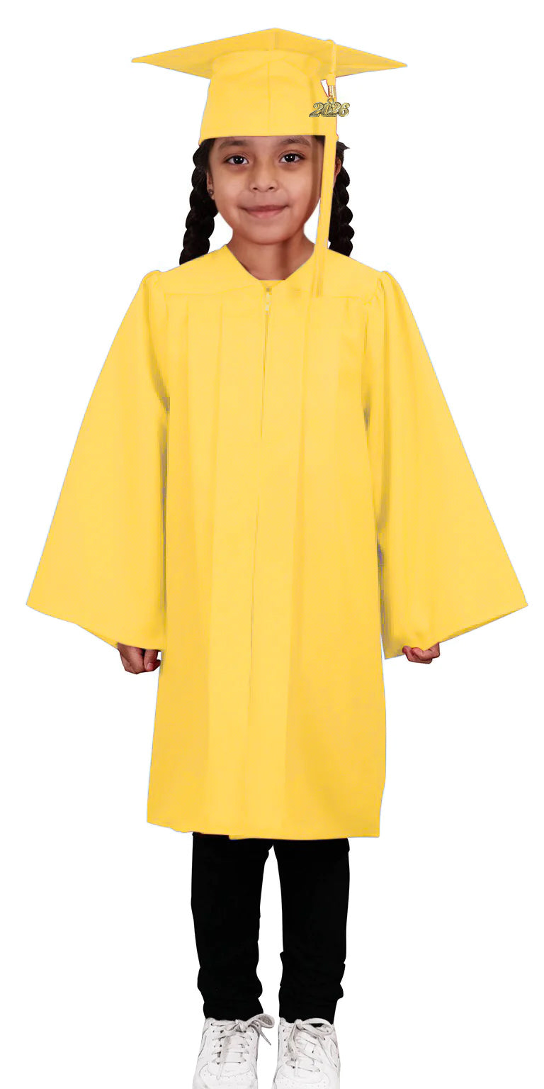 Kids Gold Graduation Cap & Gown - Preschool & Kindergarten