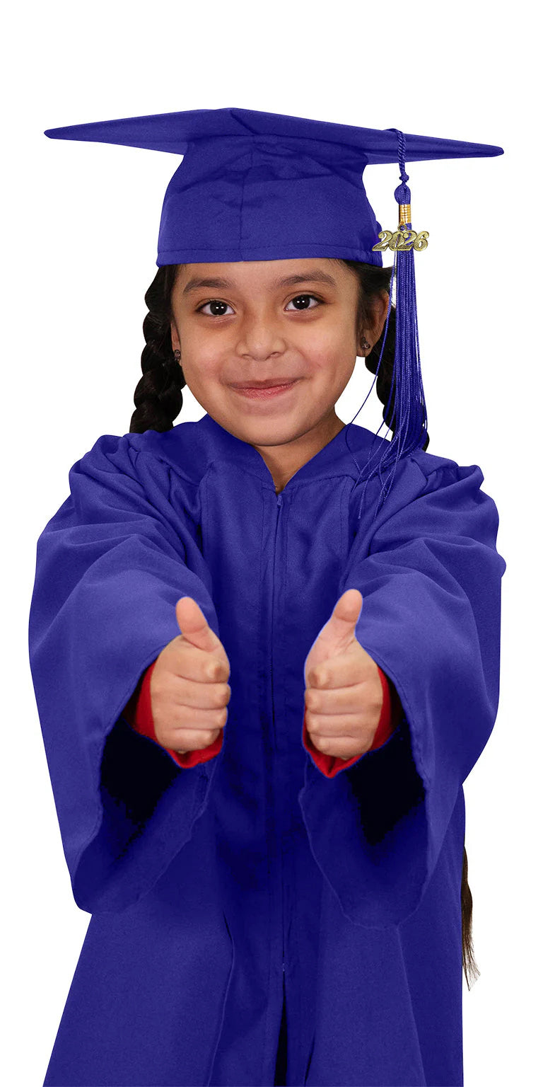 Kids Purple Graduation Cap & Gown - Preschool & Kindergarten