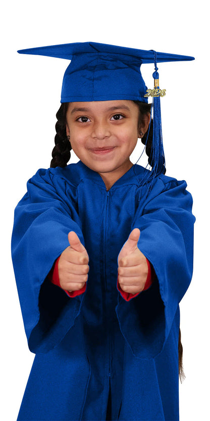 Kids Royal Blue Graduation Cap & Gown - Preschool & Kindergarten